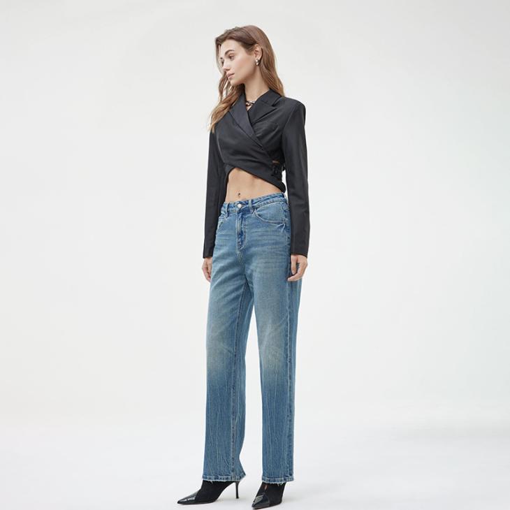 Womens Jeans | Loose Straight Jean Clothing bells blue