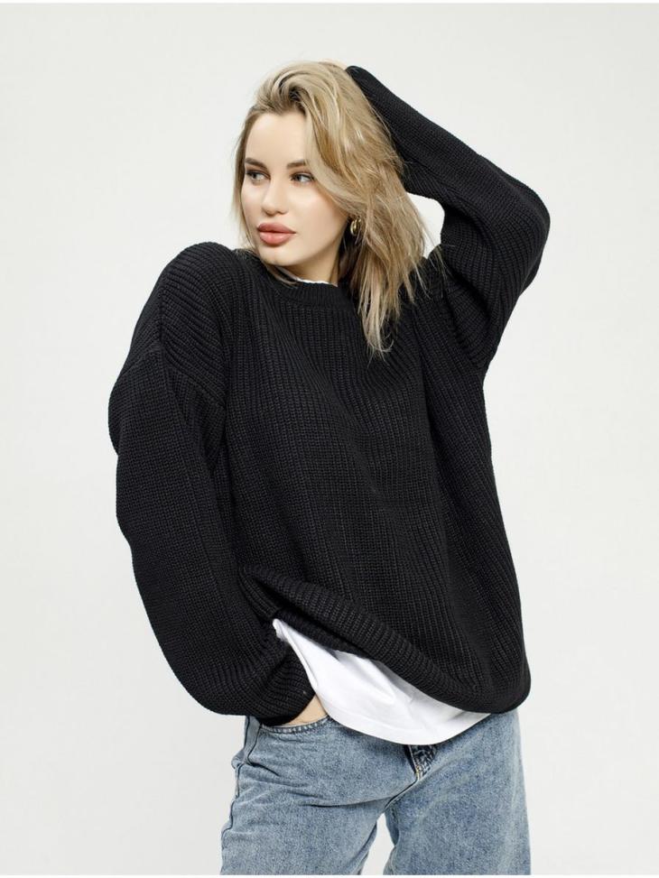 Womens Knitwear, Cardigans & Sweaters | Rib Crop Crew Neck Sweater Clothing black