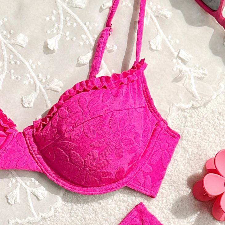 Womens Lingerie | Holly Lace Lightly Lined Bra Clothing charming pink