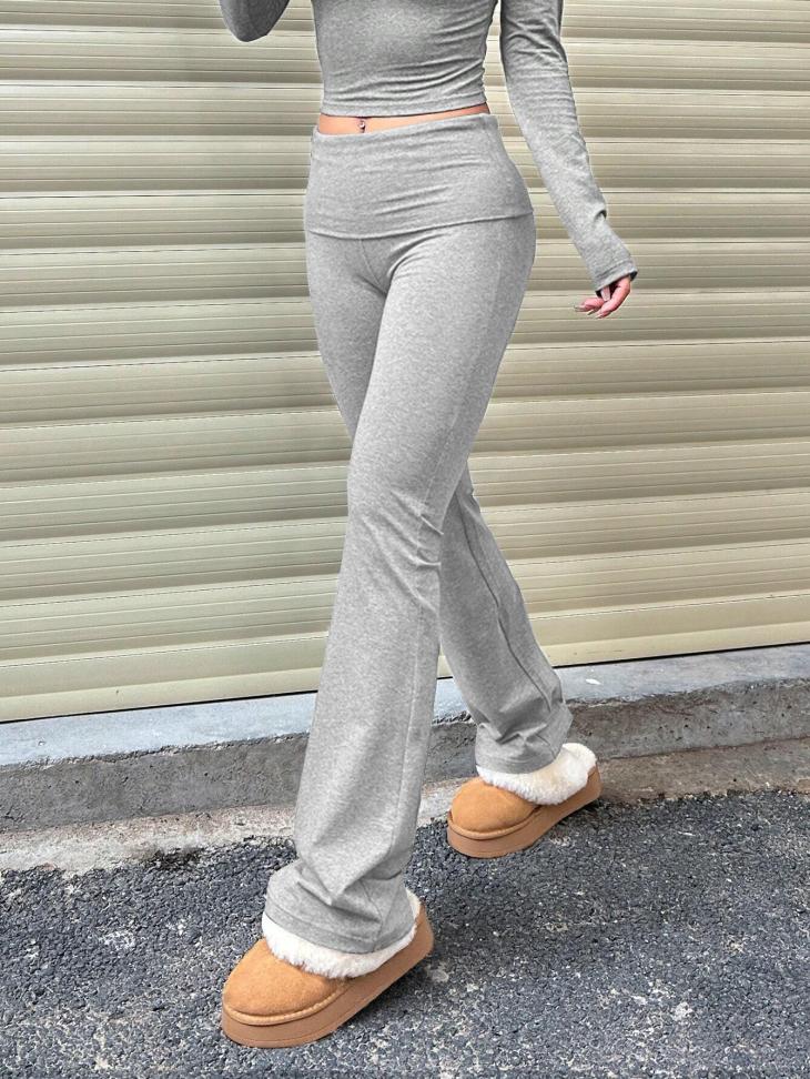 Womens Pants | Bella Bootleg Pant Clothing grey marle