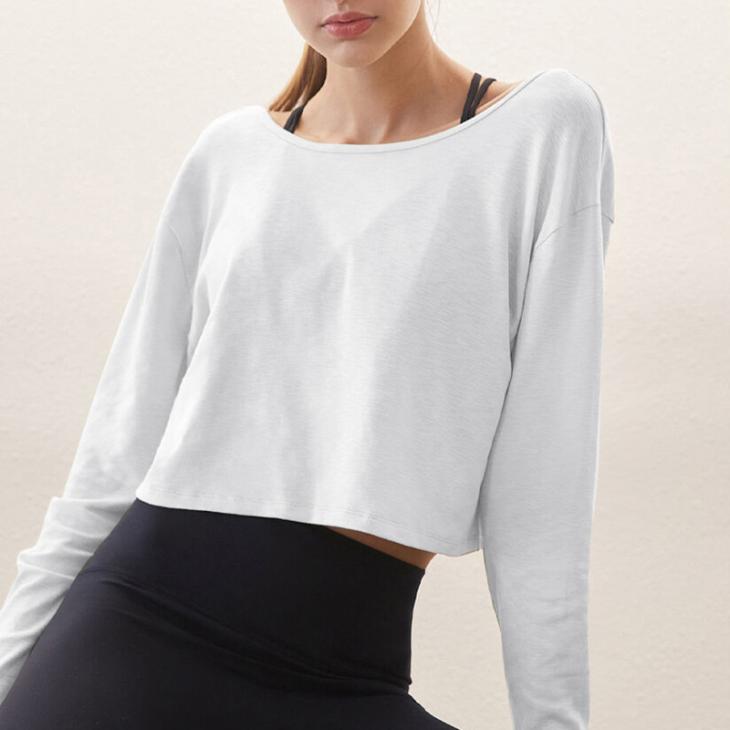 Womens T‑Shirts, Tops | Jordyn Boat Neck Chopped Long Sleeve Top Clothing natural white